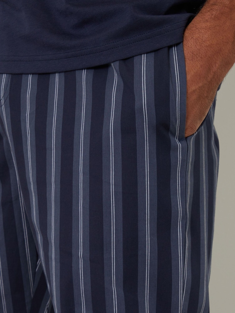 Threadbare Blue Stripe Pyjama T-Shirt & Bottoms Set - Image 4 of 4