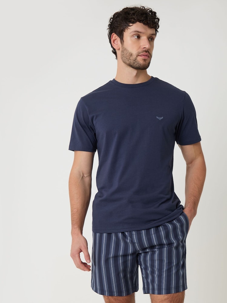 Threadbare Stripe Pyjama T-Shirt and Shorts Set - تصویر 1 از 4