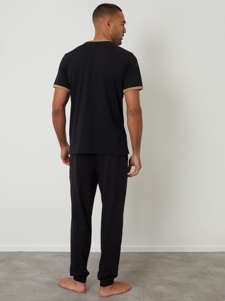 Threadbare Black Contrast Binding Lounge Set - Image 2 of 4