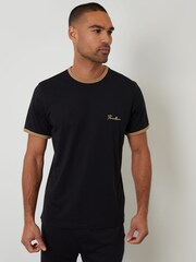 Threadbare Black Contrast Binding Lounge Set - Image 4 of 4