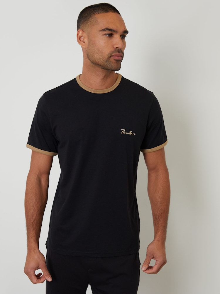 Threadbare Black Contrast Binding Lounge Set - Image 4 of 4