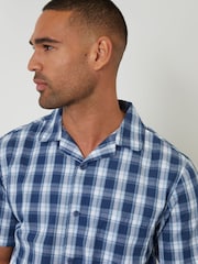 Threadbare Blue Check Pyjamas Short Sleeve Shirt & Shorts Set - Image 4 of 4