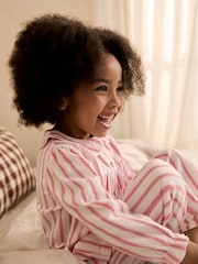 Rosa Stripete - Vevde Pyjamas med knapper (9mnd.–10år) - Bilde 2 av 7