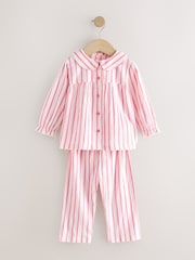 Rosa Stripete - Vevde Pyjamas med knapper (9mnd.–10år) - Bilde 4 av 7