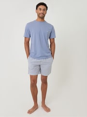 Threadbare Blue Stripe Pyjama T-Shirt and Shorts Set 2 Piece - Image 2 of 4