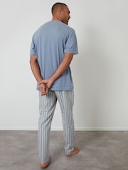 Threadbare Blue Stripe T-Shirt & Pyjama Bottoms Set - Image 2 of 4