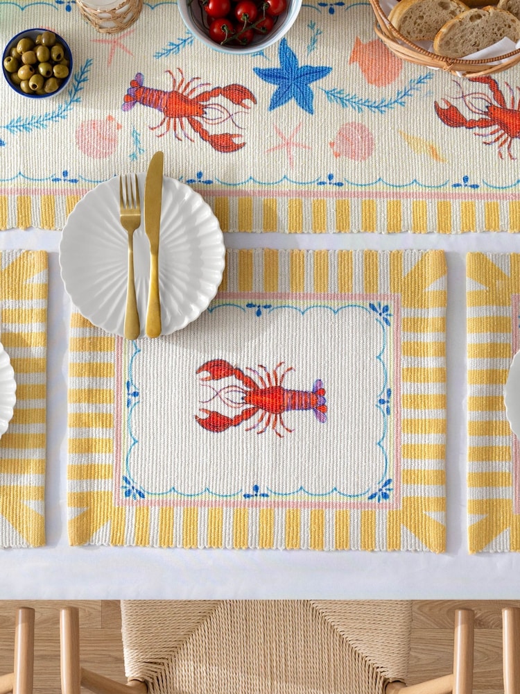 Furn Set of 4 Multicolour Brunch Stripes Indoor/Outdoor Placemats Table Cloths - Image 1 of 5