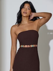 South Beach Bead Detail Crinkle Bandeau Maxi Dress - Bild 3 von 5