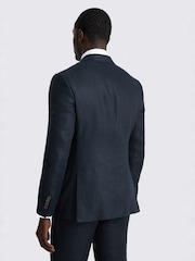 MOSS Navy Slim Fit Twill Linen Suit Jacket - Image 5 of 7