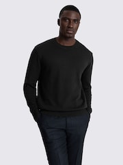 MOSS Black Cotton Crew Neck Jumper - Image 1 of 4