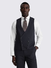 MOSS Blue Regular Fit Puppytooth Waistcoat - Image 1 of 3