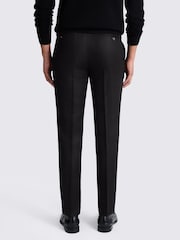 MOSS Black Tailored Fit Twill Linen Suit Trousers - Image 2 of 3