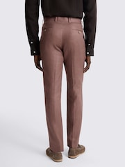 MOSS Mauve Slim Fit Twill Linen Suit Trousers - Image 2 of 3