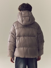 Grey Shower Resistant Padded Coat (3-16yrs) - Image 2 of 10