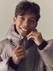 Grey Shower Resistant Padded Coat (3-16yrs) - Image 3 of 10