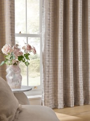 Champagne Gold Geometric Velvet Eyelet Lined Curtains - Image 4 of 5