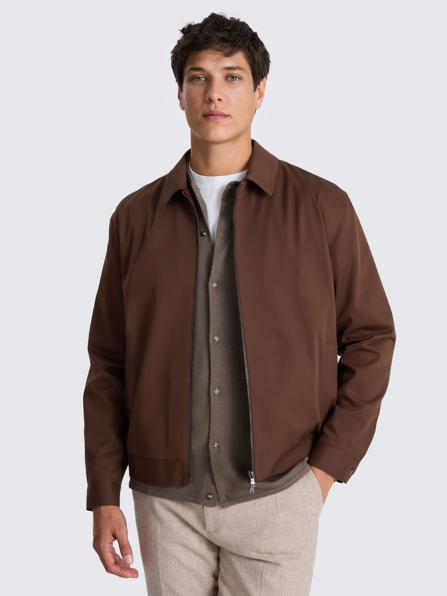 Buy MOSS Dark Chestnut Harrington Jacket from Next USA