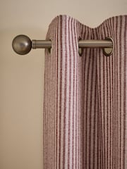 Burgundy Red Brushed Stripe Lined Eyelet Curtains - Image 1 of 5