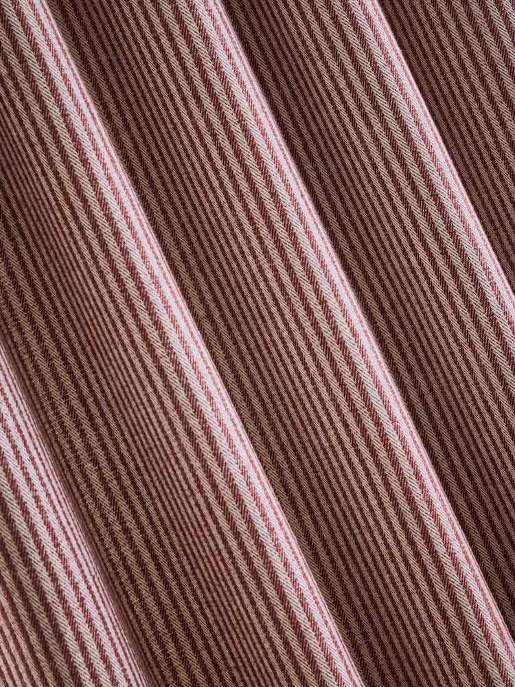 Burgundy Red Brushed Stripe Lined Eyelet Curtains - Image 5 of 5 Burgundy Red Brushed Stripe Lined Eyelet Curtains - Image 5 of 5