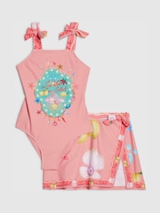 River Island Pink Under The Sea Swimsuit & Skirt Set - Image 1 of 5