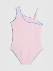River Island Pink Sequin Shell Aysmmetric Swimsuit - Image 2 of 4