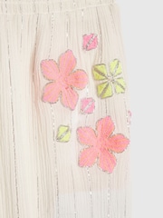 River Island White Neon Embrodiered Frill Top & Hareem Trousers Set - Image 3 of 4