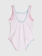 River Island Cream Chain Border Print Embellished Swimsuit - Image 2 of 3