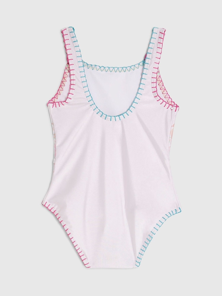 River Island Cream Chain Border Print Embellished Swimsuit - Image 2 of 3 River Island Cream Chain Border Print Embellished Swimsuit - Image 2 of 3