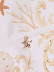 River Island Cream Chain Border Print Embellished Swimsuit - Image 3 of 3