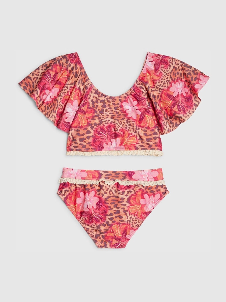 River Island Brown Floral Leopard Print Bikini - Image 2 of 4 River Island Brown Floral Leopard Print Bikini - Image 2 of 4
