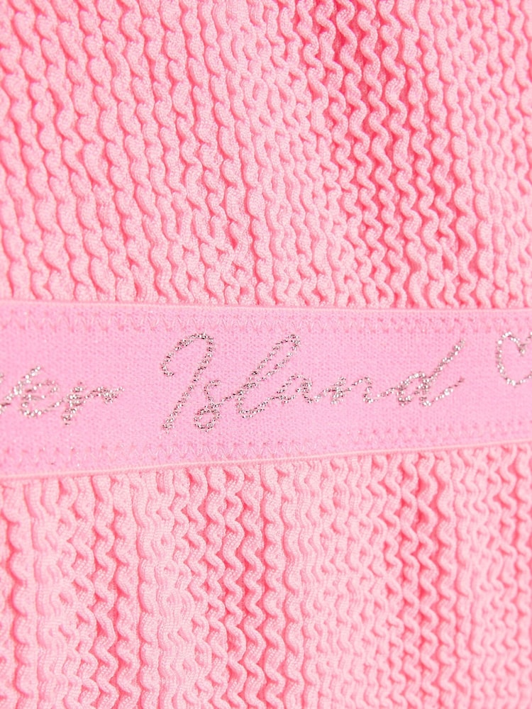 River Island Pink Logo Textured Swimsuit 2 Pack - Image 4 of 4