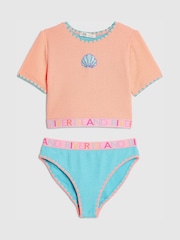 오렌지 - River Island 로고 텍스처 티셔츠 비키니 - 4의 이미지 1