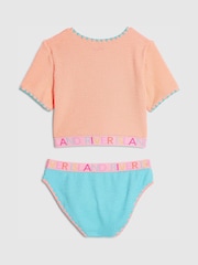 오렌지 - River Island 로고 텍스처 티셔츠 비키니 - 4의 이미지 2