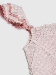 River Island Pink Stripe Frill Top & Trousers Set - Image 4 of 4