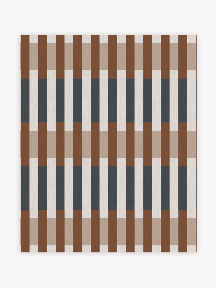 MADE.COM Neutral Blue Kyria Stripe A4 Wallpaper Sample - Image 1 of 2
