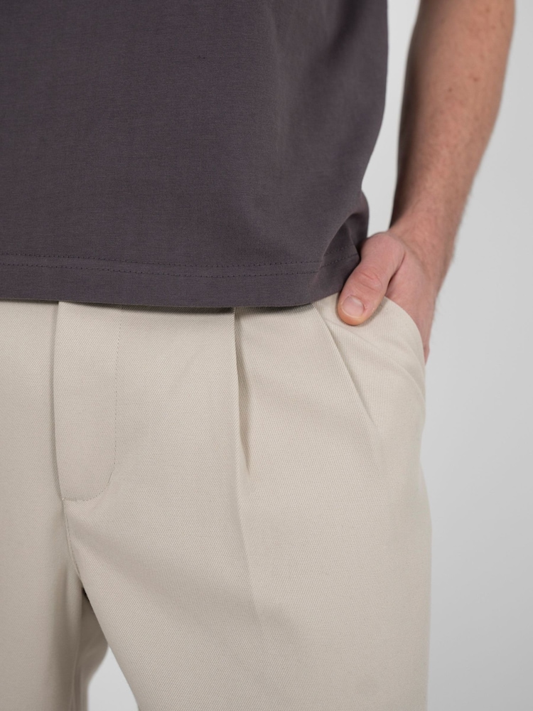 Prohibited Cream Redline Double Pleated Trousers - Image 5 of 5