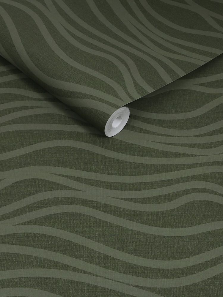 MADE.COM Moss Demi Wide Stripe A4 Wallpaper Sample - Image 2 of 2