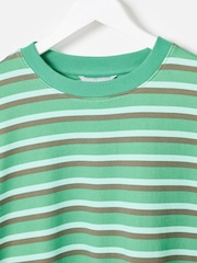 Oliver Bonas Green Green Striped Sweatshirt - Image 5 of 8