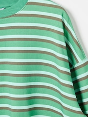 Oliver Bonas Green Green Striped Sweatshirt - Image 6 of 8