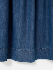 Oliver Bonas Blue Denim Embroidered V-Neck Midi Dress - Image 8 of 8