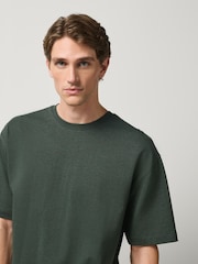 Green Marl Relaxed Fit Heavyweight T-Shirt - Image 4 of 4