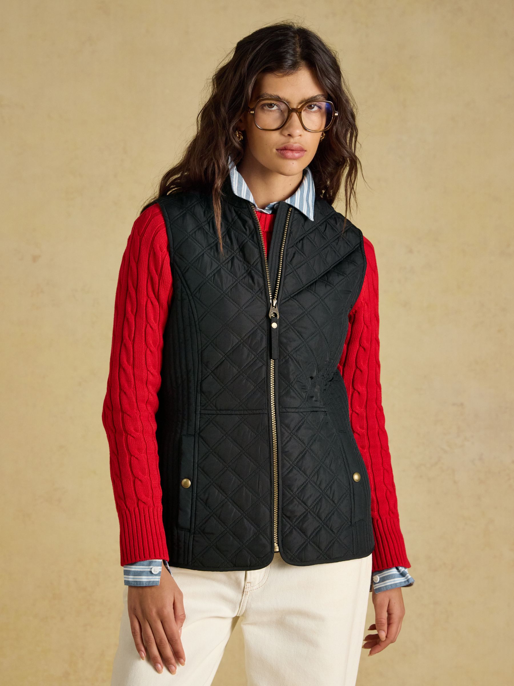 Buy Joules Minx Black Showerproof Diamond Quilted Gilet from Next USA