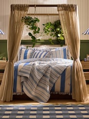 Lia Gold x Next Blue/White Mark Making Stripe Throw - Image 1 of 6