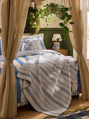 Lia Gold x Next Blue/White Mark Making Stripe Throw - Image 2 of 6