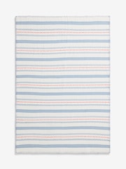 Lia Gold x Next Blue/White Mark Making Stripe Throw - Image 4 of 6