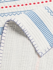 Lia Gold x Next Blue/White Mark Making Stripe Throw - Image 6 of 6