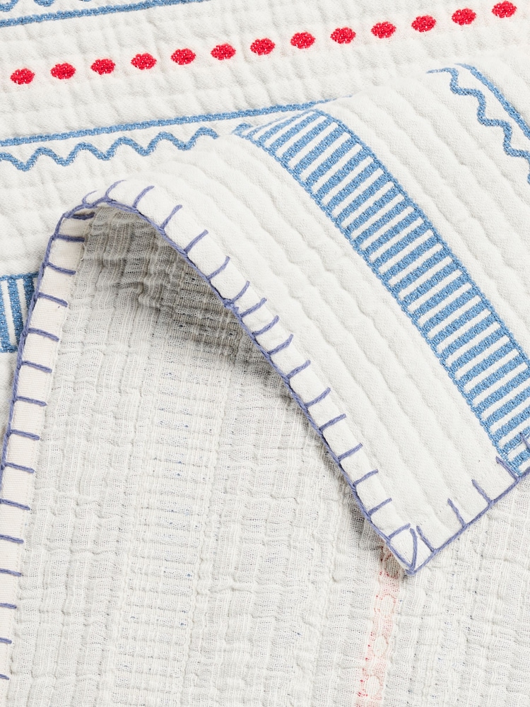 Lia Gold x Next Blue/White Mark Making Stripe Throw - Image 6 of 6 Lia Gold x Next Blue/White Mark Making Stripe Throw - Image 6 of 6