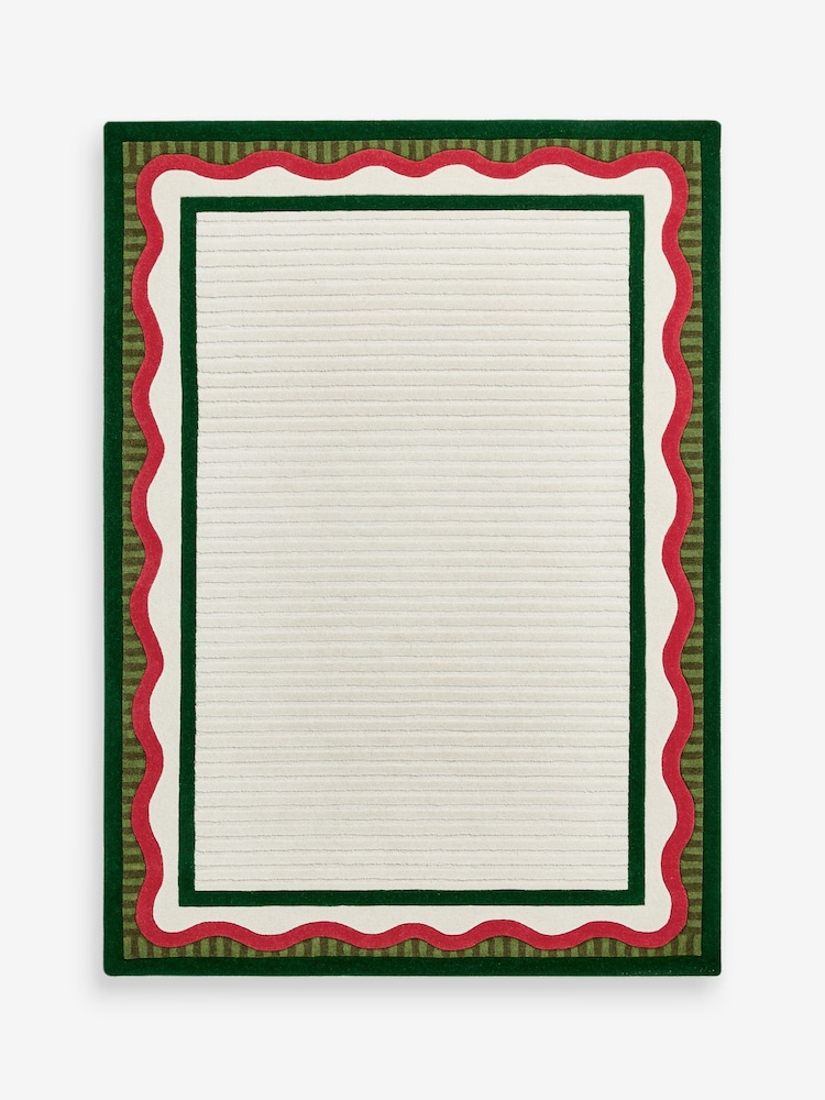 Lia Gold x Next Multi Wavy Border Wool Tufted Rug - Image 5 of 5 Lia Gold x Next Multi Wavy Border Wool Tufted Rug - Image 5 of 5