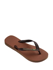 Havaianas Rust Coffee Brasil Logo Flip Flops - Image 4 of 6
