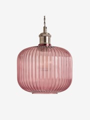 MADE.COM Pink Briz Ribbed Glass Easy Fit Light Shade - Image 4 of 5